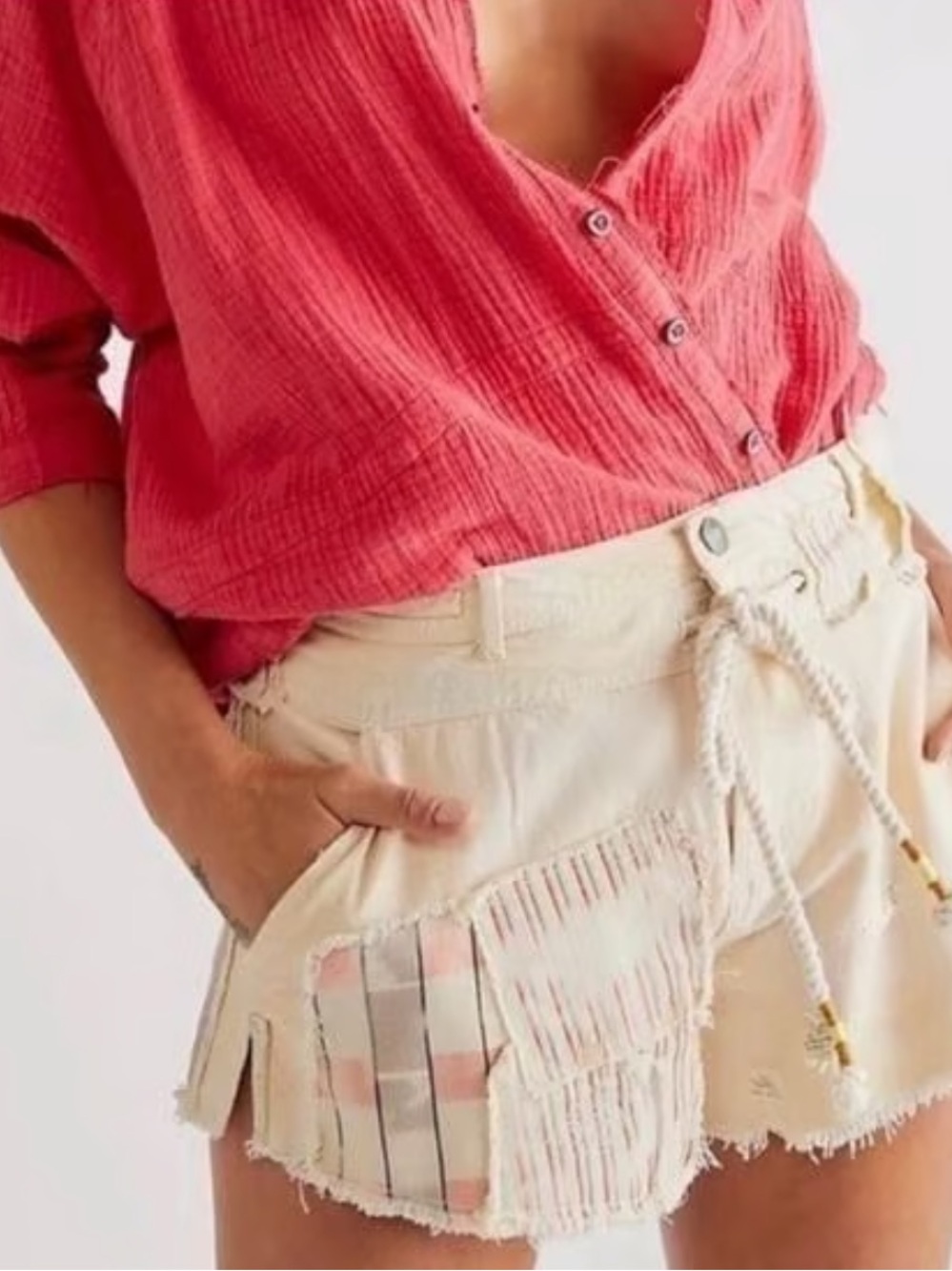 NWOT size 14 Free People Patchwork shorts